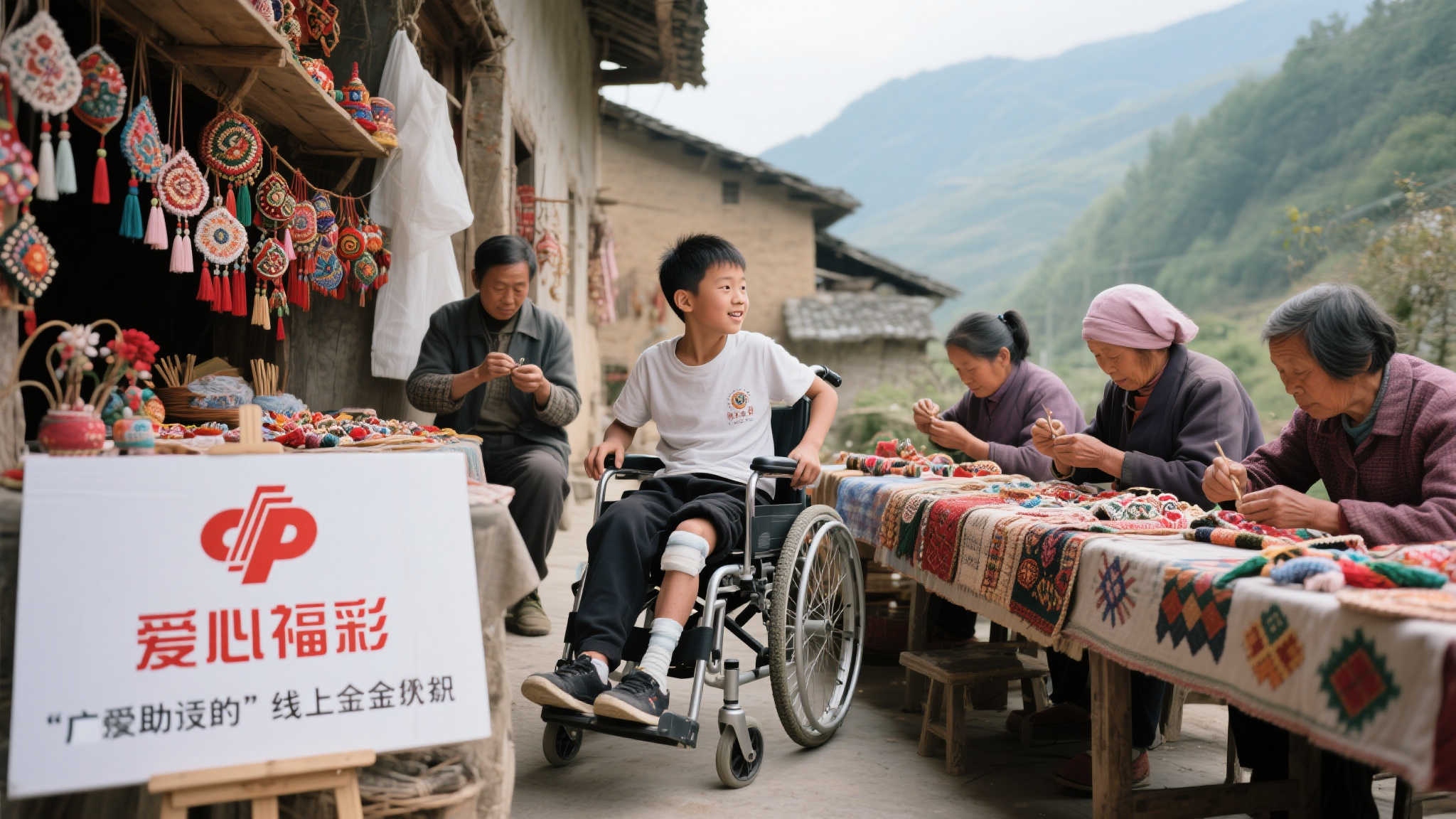 例如，在某偏远山区，一位因车祸导致双腿瘫