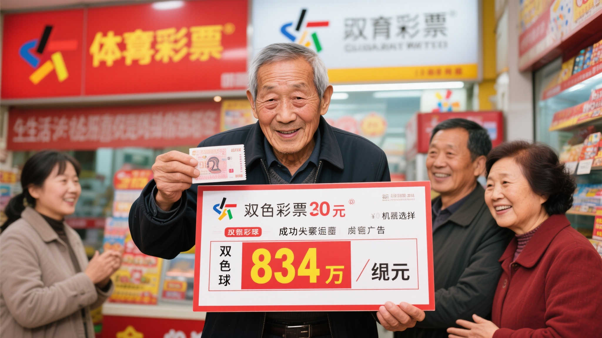 老彩民20元机选喜中双色球834万 暂瞒家人惊喜-图