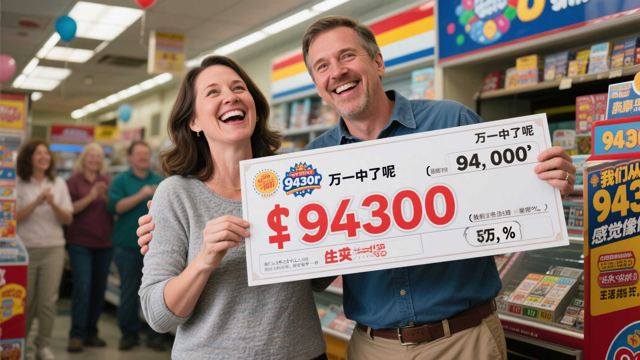 夫妻喜中9430万大奖震惊不已 幸运站点32注头奖引围观热潮